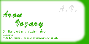 aron vozary business card