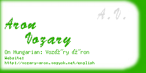 aron vozary business card